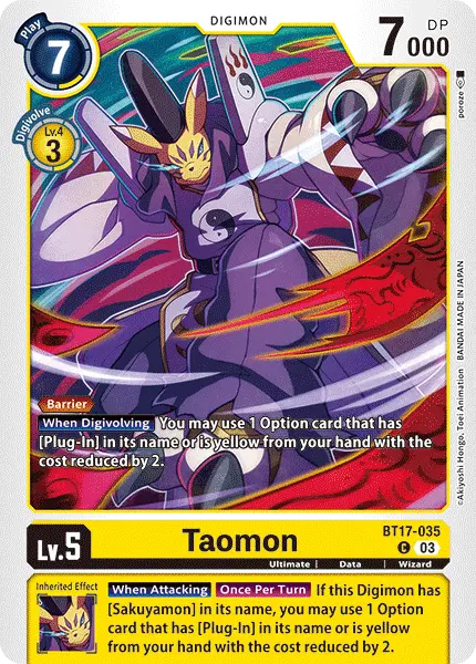 Digimon TCG Card 'BT17-035' 'Taomon'