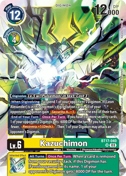 Digimon TCG Card 'BT17-040' 'Kazuchimon'