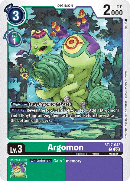 Digimon TCG Card 'BT17-042' 'Argomon'