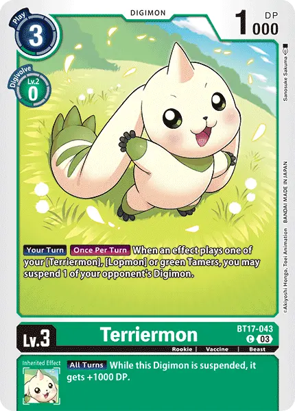 Digimon TCG Card BT17-043 Terriermon