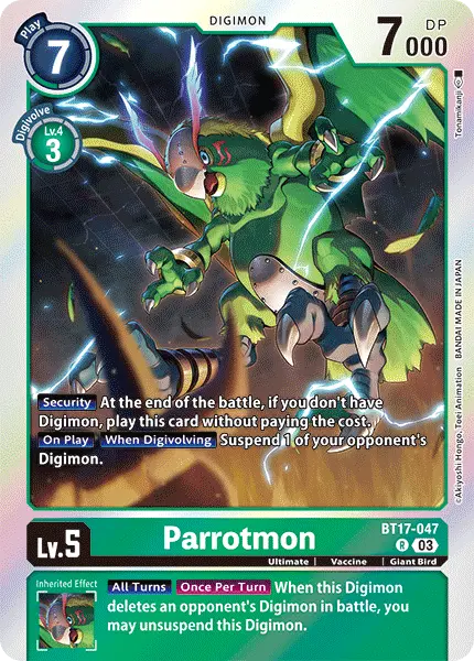 Digimon TCG Card 'BT17-047' 'Parrotmon'