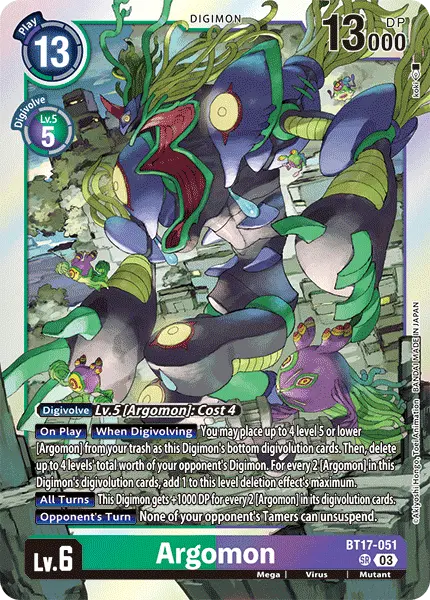 Deck BT17 Argomon with preview of card BT17-051