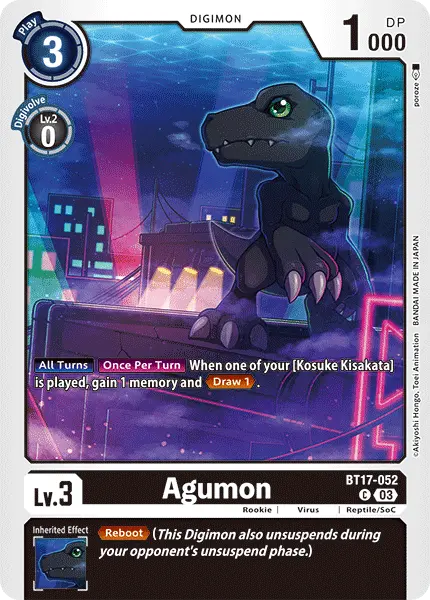 Digimon TCG Card 'BT17-052' 'Agumon'