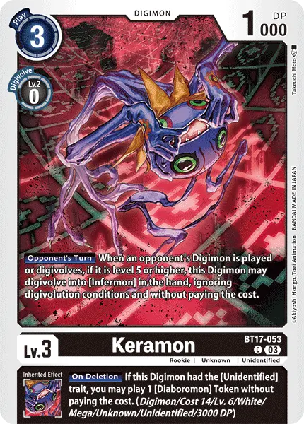 Digimon TCG Card BT17-053 Keramon