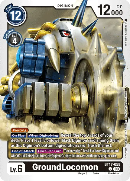 Digimon TCG Card BT17-058 GroundLocomon