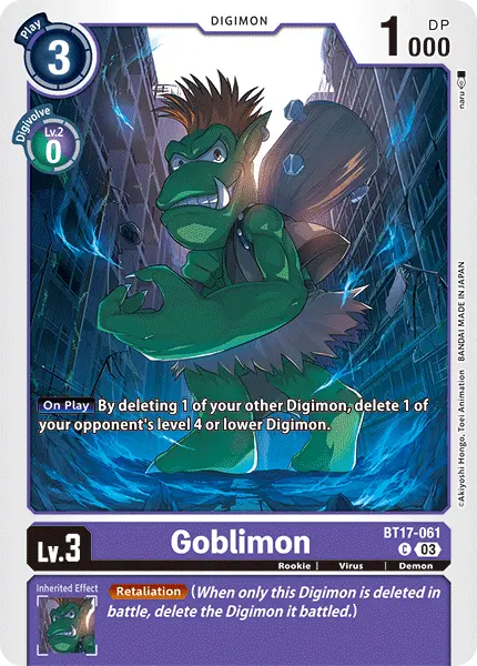 Digimon TCG Card BT17-061 Goblimon