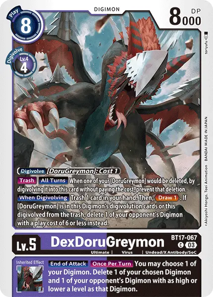 Digimon TCG Card 'BT17-067' 'DexDoruGreymon'