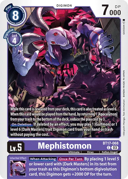 Digimon TCG Card 'BT17-068' 'Mephistomon'