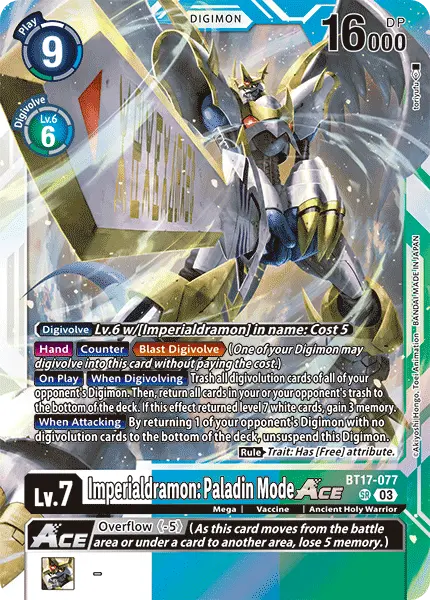 Digimon TCG Card 'BT17-077' 'Imperialdramon: Paladin Mode'