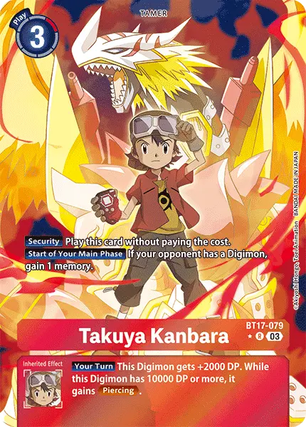 Digimon TCG Card BT17-079_P1 Takuya Kanbara