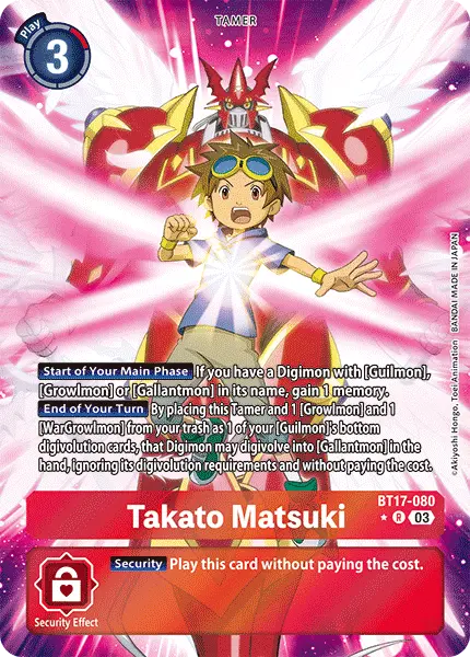 Digimon TCG Card BT17-080_P1 Takato Matsuki