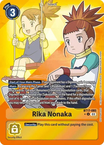 Digimon TCG Card BT17-085_P1 Rika Nonaka