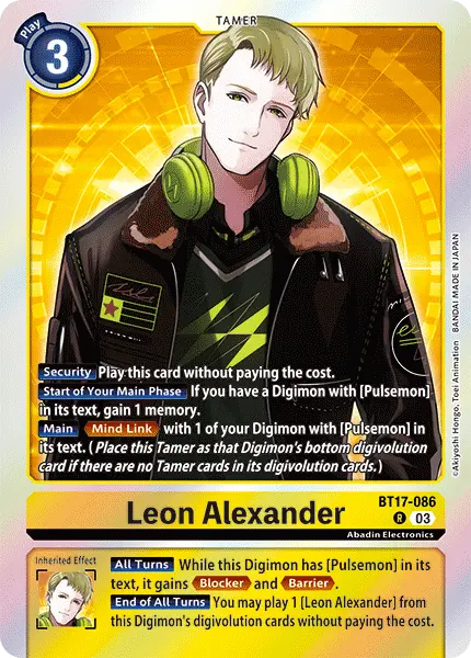 Digimon TCG Card 'BT17-086' 'Leon Alexander'