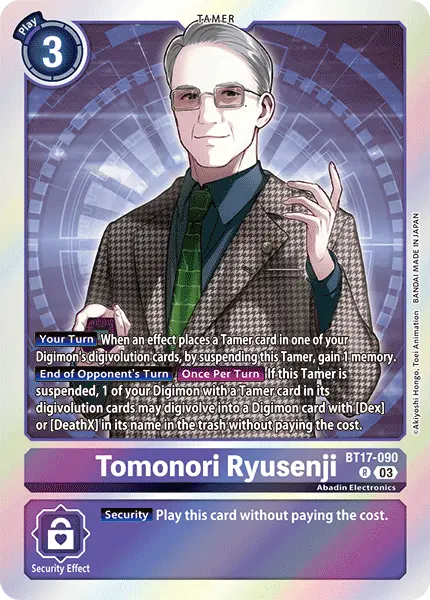 Digimon TCG Card 'BT17-090' 'Tomonori Ryusenji'