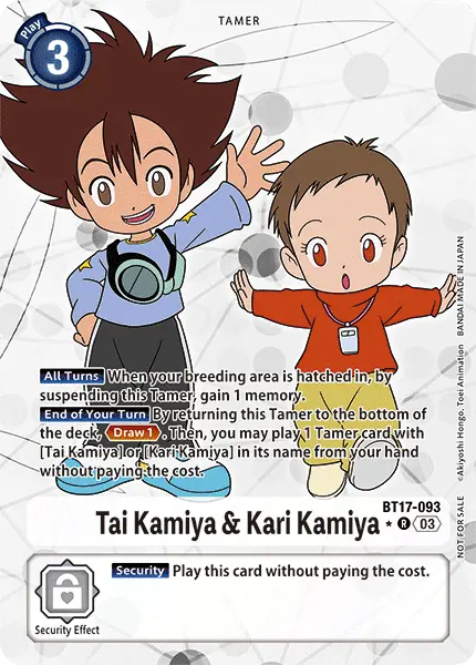 Digimon TCG Card BT17-093_P1 Tai Kamiya & Kari Kamiya