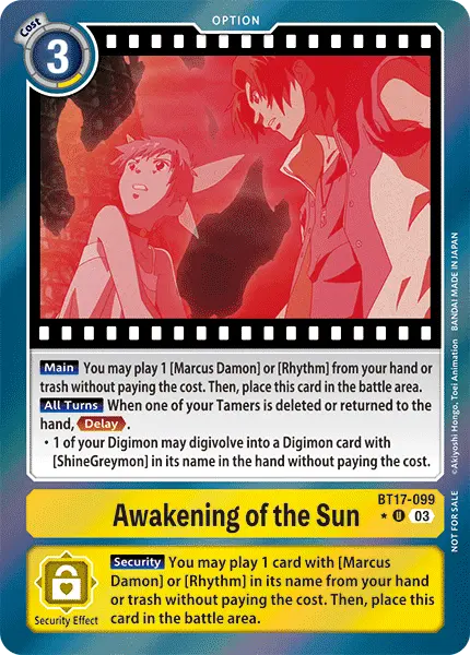 Digimon TCG Card 'BT17-099_P1' 'Awakening of the Sun'