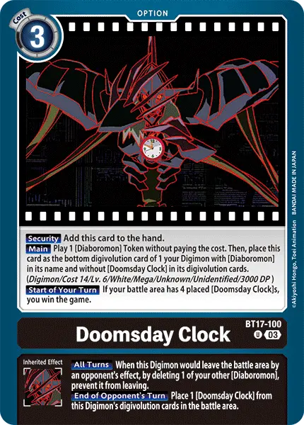 Digimon TCG Card BT17-100 Doomsday Clock