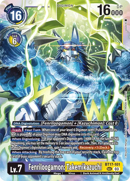 Digimon TCG Card BT17-101 Fenriloogamon: Takemikazuchi