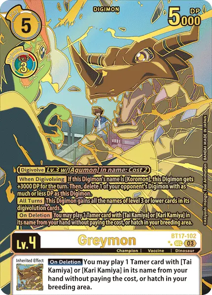 Digimon TCG Card 'BT17-102_P2' 'Greymon'