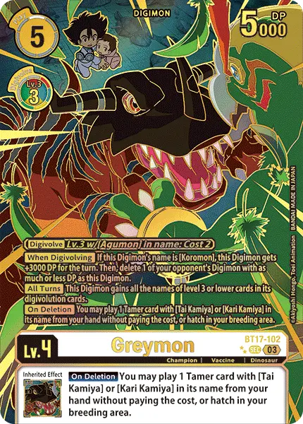 Digimon TCG Card BT17-102_P3 Greymon