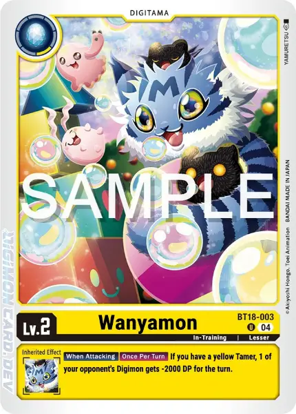 Digimon TCG Card 'BT18-003' 'Wanyamon'