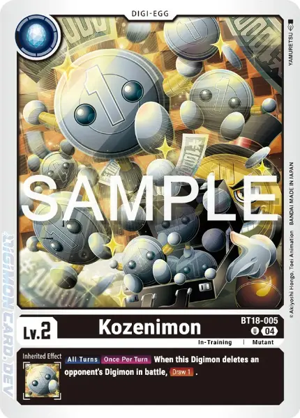 Digimon TCG Card BT18-005 Kozenimon