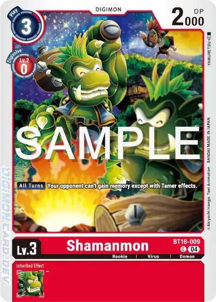 Digimon TCG Card BT18-009 Shamanmon