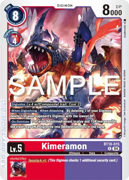 Digimon TCG Card BT18-015 Kimeramon