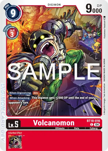 Digimon TCG Card 'BT18-016' 'Volcanomon'