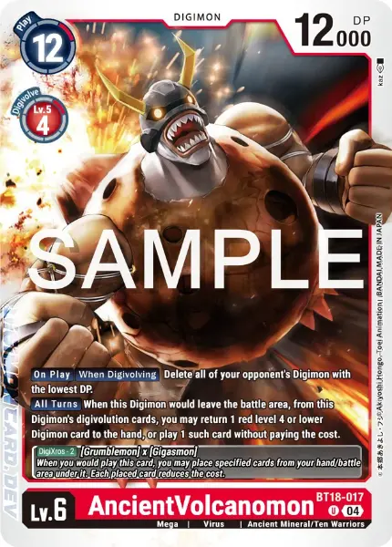 Digimon TCG Card 'BT18-017' 'AncientVolcanomon'