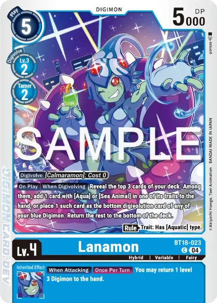 Digimon TCG Card BT18-023 Lanamon