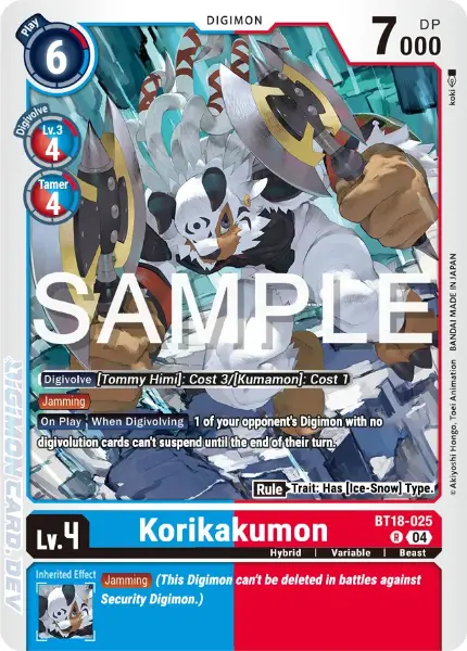 Digimon TCG Card BT18-025 Korikakumon