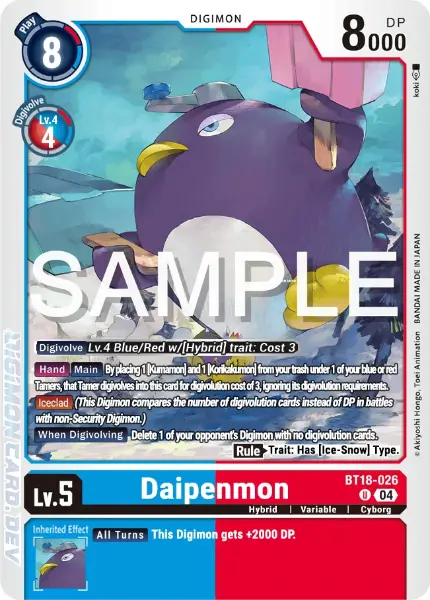 Digimon TCG Card BT18-026 Daipenmon