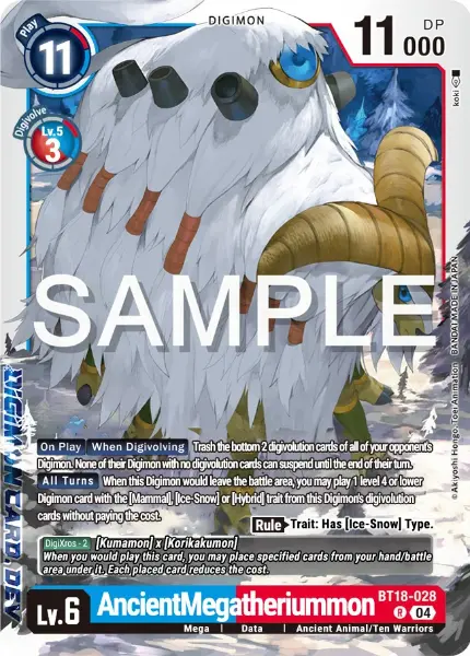 Digimon TCG Card 'BT18-028' 'AncientMegatheriummon'