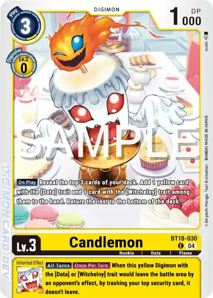 Digimon TCG Card 'BT18-030' 'Candlemon'