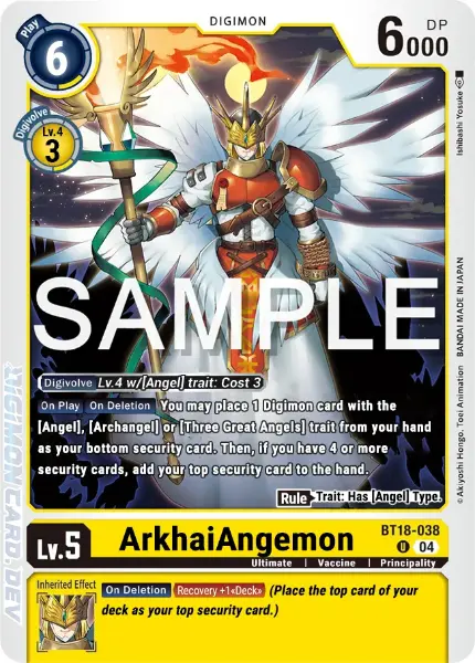 Digimon TCG Card BT18-038 ArkhaiAngemon