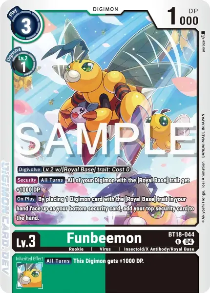 Digimon TCG Card BT18-044 Funbeemon