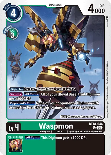 Digimon TCG Card BT18-046 Waspmon