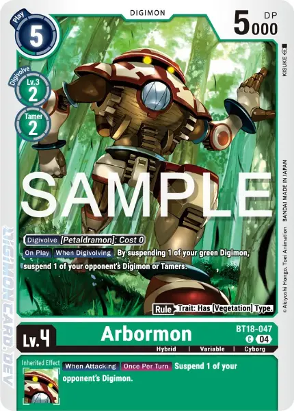 Digimon TCG Card 'BT18-047' 'Arbormon'