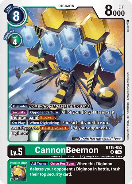 Digimon TCG Card 'BT18-052' 'CannonBeemon'