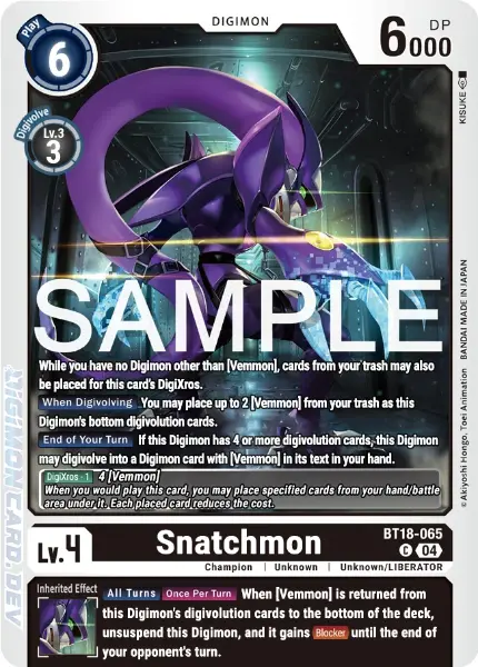 Digimon TCG Card 'BT18-065' 'Snatchmon'