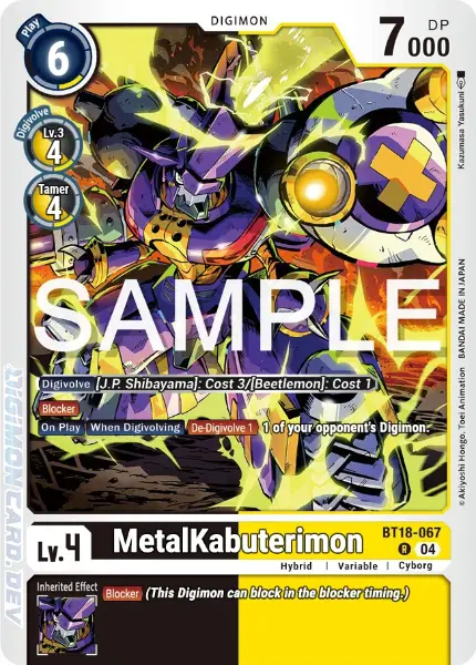 Digimon TCG Card BT18-067 MetalKabuterimon