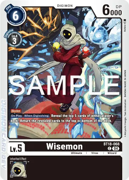 Digimon TCG Card BT18-068 Wisemon