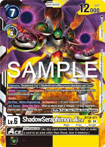 Digimon TCG Card BT18-071 ShadowSeraphimon