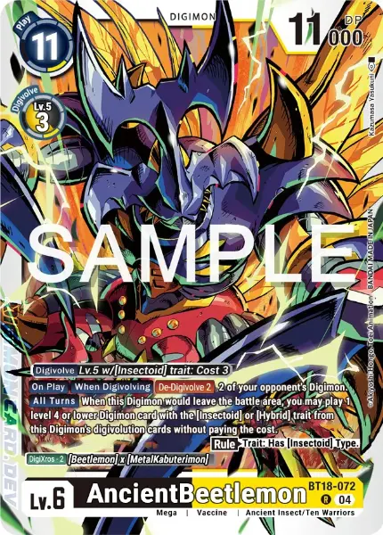 Digimon TCG Card 'BT18-072' 'AncientBeetlemon'