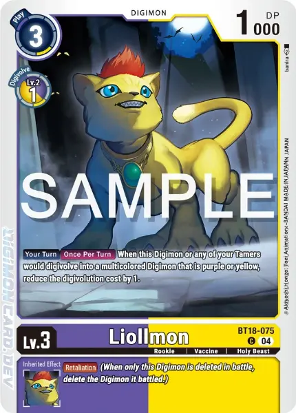 Digimon TCG Card BT18-075 Liollmon