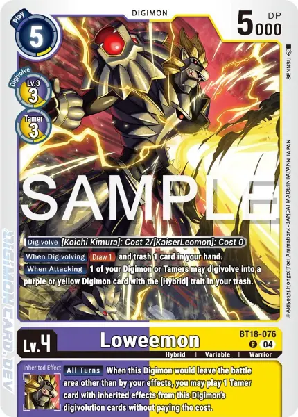 Digimon TCG Card 'BT18-076' 'Loweemon'