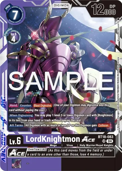 Digimon TCG Card BT18-083 LordKnightmon