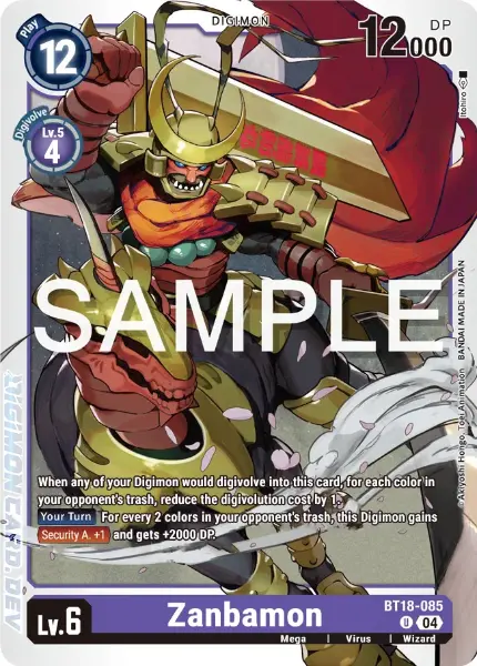 Digimon TCG Card BT18-085 Zanbamon