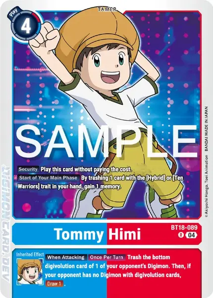 Digimon TCG Card BT18-089 Tommy Himi